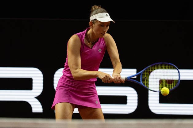 Elise Mertens (BEL), GER, Elise Mertens vs. Ella Seidel, Tennis, ATP, Tennis Herren Turnier, WTA, Tennis Damen 500, Porsche Tennis Grand-Prix, 14.04.2026, GER, Elise Mertens vs. Ella Seidel, Tennis, ATP-Turnier, WTA 500, Porsche Tennis Grand-Prix, 14.04.2026, Stuttgart Copyright: xEibner-Pressefoto EdwardxCheungx EP_ECG