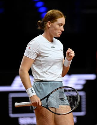 Ella Seidel (GER) Jubel Freude Emotion Tennis Damen Porsche-Cup Porsche Tennis Grand Prix GP Stuttgart 2026 Porsche Arena 11-19.04.2026 DFL REGULATIONS PROHIBIT ANY USE OF PHOTOGRAPHS AS IMAGE SEQUENCES AND OR QUASI-VIDEO Tennis Damen Porsche-Cup Porsche Tennis Grand Prix GP Stuttgart 2026