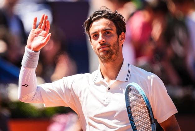 April 14, 2026, Barcelona, Spain, Spain: Lorenzo MUSETTI of Italy celebrates his victory during the second day of Barcelona Open Banc Sabadell 2026, 73th Trofeo Conde de Godo, ATP, Tennis Herren 500 tennis tournament at Real Club de Tenis Barcelona on April 14, 2026 in Barcelona, Spain. Barcelona Spain - ZUMAm308 20260414_zsp_m308_007 Copyright: xMatthieuxMirvillex