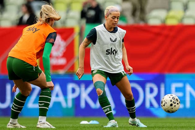 2027 FIFA Women s World Cup European Qualifiers, Polsat Plus Arena, Gdansk, Poland 14 4 2026 Poland vs Republic of Ireland WNT Ireland s Denise O Sullivan during the wam up Denise O Sullivan during the wam up 14 4 2026  Copyright: x INPHO RyanxByrnex RB1_2476