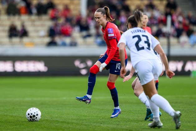 260414 Caroline Graham Hansen of Norway during the FIFA Women s World Cup Qualifier football match between Norway and Slovenia on April 14, 2026 in Lillestrom. Photo: Vegard Grott BILDBYRAN kod VG VG0919 bbeng fotball soccer football fotboll FIFA World Cup, WM, Weltmeisterschaft, Fussball qualifiers vm-kvalifisering kvinner vm kvalik landskamp dam norge norway slovenien slovenia Copyright: VEGARDxGRoTT BB260414VG013