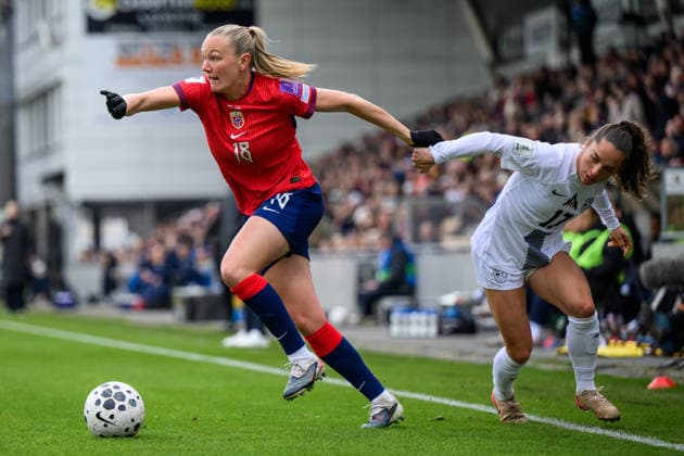 260414 Frida Maanum of Norway during the FIFA Women s World Cup Qualifier football match between Norway and Slovenia on April 14, 2026 in Lillestrom. Photo: Marius Simensen BILDBYRAN COP 238 VG0919 bbeng fotball soccer football fotboll FIFA World Cup, WM, Weltmeisterschaft, Fussball qualifiers vm-kvalifisering kvinner vm kvalik landskamp dam norge norway slovenien slovenia Copyright: MARIUSxSIMENSEN BB260414BB389