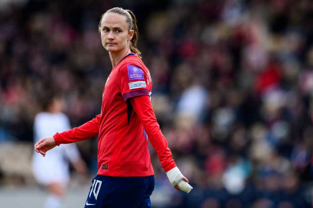 260414 Caroline Graham Hansen of Norway during the FIFA Women s World Cup Qualifier football match between Norway and Slovenia on April 14, 2026 in Lillestrom. Photo: Vegard Grott BILDBYRAN kod VG VG0919 bbeng fotball soccer football fotboll FIFA World Cup, WM, Weltmeisterschaft, Fussball qualifiers vm-kvalifisering kvinner vm kvalik landskamp dam norge norway slovenien slovenia Copyright: VEGARDxGRoTT BB260414VG017