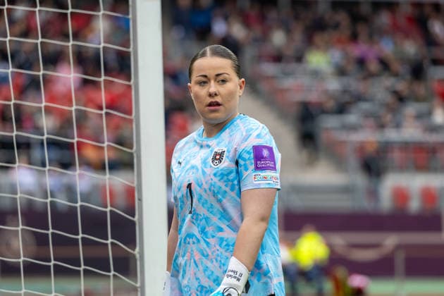 Deutschland: Fußball WM-Qualifikation Europa Frauen 2026, 3. Spieltag - Deutschland vs Österreich - Max-Morlock-Stadion (Nürnberg) : El Sherif Mariella (Frauen Nationalmannschaft Österreich, 1) Copyright: xMichellexLukax