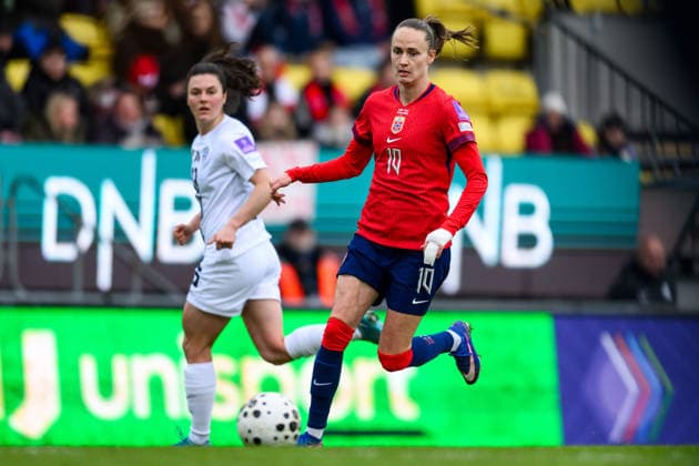 260414 Caroline Graham Hansen of Norway during the FIFA Women s World Cup Qualifier football match between Norway and Slovenia on April 14, 2026 in Lillestrom. Photo: Marius Simensen BILDBYRAN COP 238 VG0919 bbeng fotball soccer football fotboll FIFA World Cup, WM, Weltmeisterschaft, Fussball qualifiers vm-kvalifisering kvinner vm kvalik landskamp dam norge norway slovenien slovenia Copyright: MARIUSxSIMENSEN BB260414BB465