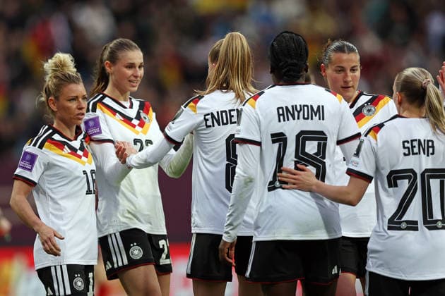 14.04.2026, xovx, Fußball Frauen WM-Qualifikation, Deutschland - Österreich Jubel nach dem Tor zum 2:0 durch Vivien Endemann (Deutschland) Nürnberg Max-Morlock-Stadion Bayern Deutschland (DE)