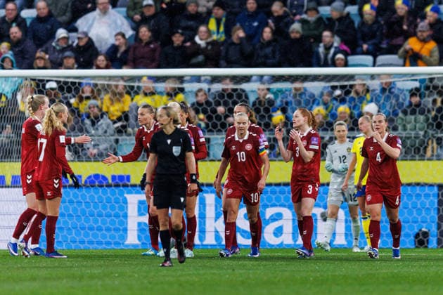 260414 Pernille Harder of Denmark celebrates after 1-1 during the FIFA Women s World Cup Qualifier football match between Sweden and Denmark on April 14, 2026 in Gothenburg. Photo: Michael Erichsen BILDBYRAN COP 89 CS0928 fotboll football soccer fotball vm-kval kval fifa womens world cup qualifier qualifier sverige sweden danmark denmark dam bbeng women kvinner jubel Copyright: MICHAELxERICHSEN BB260414MI023