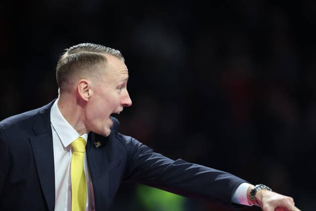Mikko Riipinen (MHP Riesen Ludwigsburg, Chef-Trainer) gestikuliert, GER, FC Bayern Basketball vs. MHP Riesen Ludwigsburg, Basketball, easycredit Basketball Bundesliga, 13. Spieltag, Saison 2025 2026, 14.04.2026, GER, FC Bayern Basketball vs. MHP Riesen Ludwigsburg, Basketball, easycredit Basketball Bundesliga, 13. Spieltag, Saison 2025 2026, 14.04.2026 Muenchen Copyright: xEibner-Pressefoto JennixMaulx EP_JML