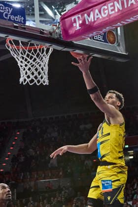 Deutsche Basketball Bundesliga (BBL), FC Bayern München Basketball vs MHP RIESEN Ludwigsburg, München FC Bayern Basketball, Ludwigsburg MHP RIESEN, 2026-04-14 in München (SAP Garden) TISCHLER Brandon (MHP RIESEN Ludwigsburg Small Forward (SF) Nr24-LUD24) sportworld München SAP Garden Bayern Deutschland
