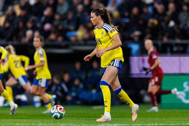 260414 Bella Andersson of Sweden during the FIFA Women s World Cup Qualifier football match between Sweden and Denmark on April 14, 2026 in Gothenburg. Photo: Michael Erichsen BILDBYRAN COP 89 CS0928 fotboll football soccer fotball vm-kval kval fifa womens world cup qualifier qualifier sverige sweden danmark denmark dam bbeng women kvinner Copyright: MICHAELxERICHSEN BB260414MI044