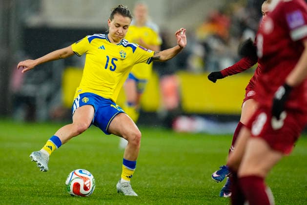 GÖTEBORG, SVERIGE 20260414 Sveriges Julia Zigiotti Olme under tisdagens fotbollsmatch i VM-kvalet mellan Sverige och Danmark pa Gamla Ullevi i Göteborg. GÖTEBORG SVERIGE x9200x Copyright: xBjörnxLarssonxRosvall TTx VM-KVAL SVERIGE-DANMARK