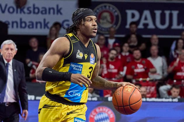 Deutsche Basketball Bundesliga (BBL), FC Bayern München Basketball vs MHP RIESEN Ludwigsburg, München FC Bayern Basketball, Ludwigsburg MHP RIESEN, 2026-04-14 in München (SAP Garden) SMITH Stefan (MHP RIESEN Ludwigsburg Point Guard (PG) Nr3-LUD3) sportworld München SAP Garden Bayern Deutschland