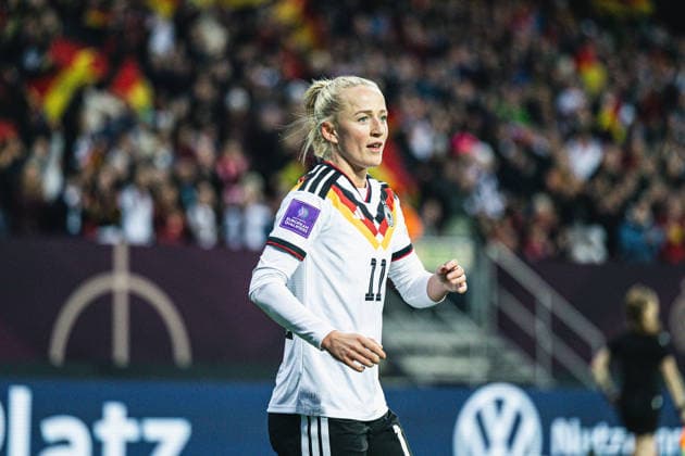 Deutschland: Fußball WM-Qualifikation Europa Frauen 2026, 3. Spieltag - Deutschland vs Österreich - Max-Morlock-Stadion (Nürnberg): Lea Schüller Lea Schuller (Deutsche Frauen Nationalmannschaft, 11) Tor 5:1 Jubel, Emotionen, Freude Copyright: xAylinxKreutzsteinx