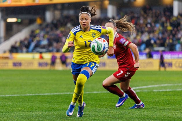 260414 Felicia Schröder of Sweden during the FIFA Women s World Cup Qualifier football match between Sweden and Denmark on April 14, 2026 in Gothenburg. Photo: Michael Erichsen BILDBYRAN COP 89 CS0928 fotboll football soccer fotball vm-kval kval fifa womens world cup qualifier qualifier sverige sweden danmark denmark dam bbeng women kvinner Copyright: MICHAELxERICHSEN BB260414MI052