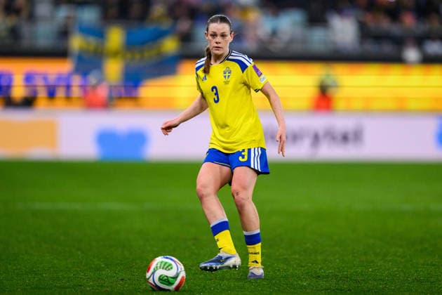 260414 Sofia Reidy of Sweden during the FIFA Women s World Cup Qualifier football match between Sweden and Denmark on April 14, 2026 in Gothenburg. Photo: Carl Sandin BILDBYRAN kod CS CS0928 fotboll football soccer fotball vm-kval kval fifa womens world cup qualifier qualifier sverige sweden danmark denmark dam bbeng women kvinner Copyright: CARLxSANDIN BB260414CS044