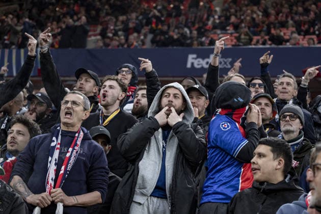 Liverpool v Paris Saint-Germain - UEFA Champions League 2025 26 LIVERPOOL, ENGLAND- APRIL 14: PSG fans prior to a UEFA Champions League 2025 26 match between Liverpool and Paris Saint-Germain in Liverpool on April 14, 2026 (Photo by Will Palmer Sports Press Photo) LiverpoolUnited Kingdom  Copyright: xWillxPalmer SportsxPressxPhotox
