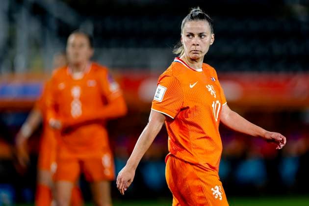 BREDA - Netherlands player Victoria Pelova during the European qualifying match between the Netherlands and France at Rat Verlegh Stadium on April 14 in Breda, the Netherlands. (Photo by DeFodi Images) -