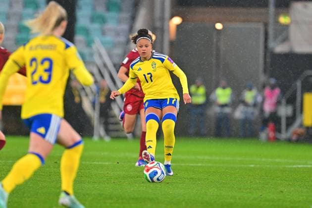 Gamla Ullevi GOTHENBURG, SWEDEN - APRIL 14: Felicia Schroder of Sweden in the World Cup 2027 qualifier match between Sweden and Denmark at Gamla Ullevi on April 14, 2026 in Gothenburg, Sweden. (Peter Sonander SPP) Copyright: xPeterxSonander SPPx Sportspressphoto_SPR129285