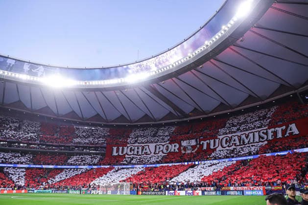 Atletico de Madrid vs. FC Barcelona, Barca on the 2025 26 UEFA Champions League Quarter-Final Second Leg match UEFA champions league - Atletico de Madrid vs FC Barcelona, MADRID,SPAIN, 14 April: Fans of Atletico de Madrid during the UEFA Champions League 2025 26 Quarter-Final second Leg match between Atletico de Madrid and FC Barcelona at Riyadh Air Metropolitano Stadium. Madrid Madrid Spain Copyright: xALEJANDROxMATIASx