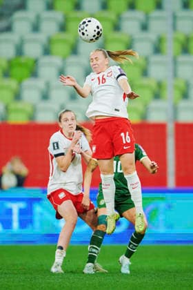 14.04.2026 GDANSK, STADION POLSAT ARENA , PILKA NOZNA KOBIET ( WOMEN S FOOTBALL) ELIMINACJE MISTRZOSTWA SWIATA KOBIET BRAZYLIA FIFA World Cup, WM, Weltmeisterschaft, Fussball 2027 ( FIFA WOMEN S WORLD CUP QUALIFICATION 2027 ) MECZ POLSKA - IRLANDIA ( GAME POLAND - IRELAND) NZ. KLAUDIA JEDLINSKA PATRYCJA SARAPATA FOTO RADOSLAW JOZWIAK CYFRASPORT NEWSPIX.PL --- Newspix.pl  RA2_6243
