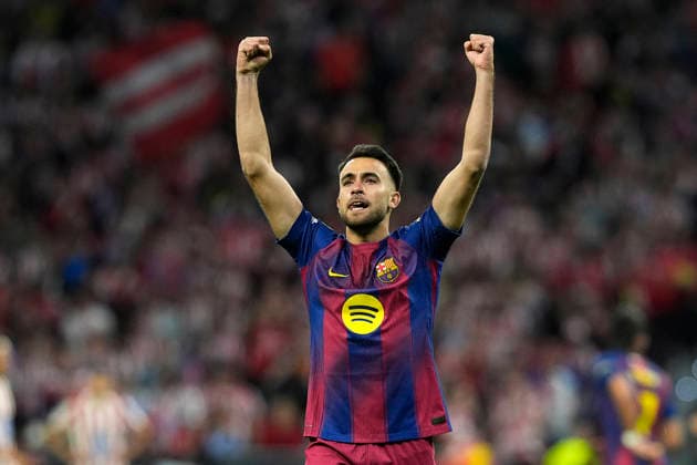 FC Barcelona, Barca s Eric Garcia celebrates goal during Champions League 2025 2026, Quarter-finals 2nd leg match. April 14 ,2026. (20260414139)
