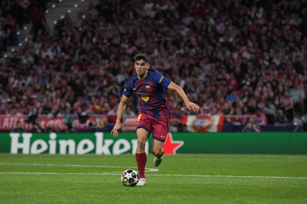 UEFA Champions League Quarter Finals Atletico Madrid v Barcelona Gerard Martin of FC Barcelona, Barca during the UEFA Champions League Quarter Finals match Atletico Madrid vs Barcelona at Riyadh Air Metropolitano, Madrid, Spain on 14 April 2026 (Photo by Samuel Carreno News Images) Madrid Riyadh Air Metropolitano Madrid Spain Copyright: xSamuelxCarreno NewsxImagesx