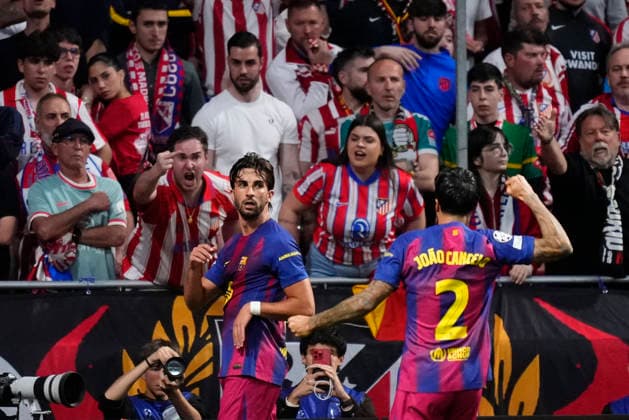 Atletico de Madrid v FC Barcelona, Barca - UEFA Champions League 2025 26 Quarter-Final Second Leg Ferran Torres left winger of Barcelona and Spain celebrates after scoring his sides first goal during the UEFA Champions League 2025 26 Quarter-Final Second Leg match between Club AtlÃ tico de Madrid and FC Barcelona at Estadio Riyadh Air Metropolitano on April 14, 2026 in Madrid, Spain. Madrid Spain  Copyright: xJosexBretonx originalFilename:bretonhernandez-atletico260414_np9Hn.jpg