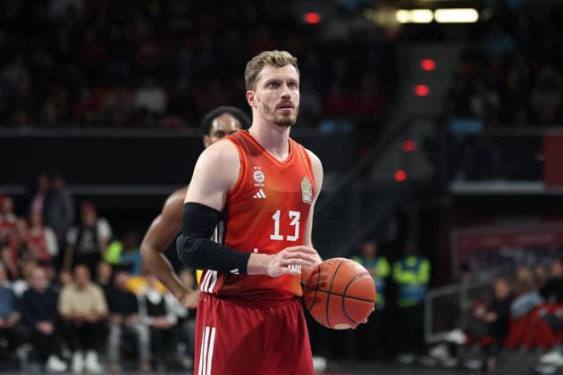 Andreas Obst (FC Bayern Basketball, 13), GER, FC Bayern Basketball vs. MHP Riesen Ludwigsburg, Basketball, easycredit Basketball Bundesliga, 13. Spieltag, Saison 2025 2026, 14.04.2026, GER, FC Bayern Basketball vs. MHP Riesen Ludwigsburg, Basketball, easycredit Basketball Bundesliga, 13. Spieltag, Saison 2025 2026, 14.04.2026 Muenchen Copyright: xEibner-Pressefoto JennixMaulx EP_JML