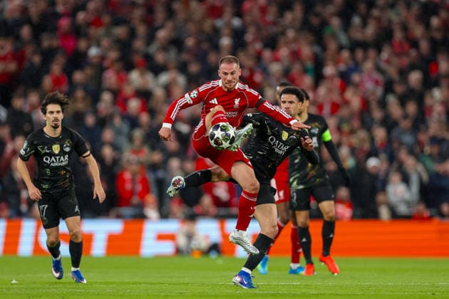 Football - UEFA Champions League - Quarter-Final - 2nd Leg - Liverpool FC v Paris Saint-Germain FC LIVERPOOL, ENGLAND - Tuesday, April 14, 2026: Liverpool s Alexis Mac Allister during the UEFA Champions League Quarter-Final 2nd Leg match between Liverpool FC and Paris Saint-Germain FC at Anfield. (Photo by David Rawcliffe Propaganda) LIVERPOOL Anfield MERSEYSIDE ENGLAND  Copyright: xDavidxRawcliffex P2026-04-14-Liverpool_PSG-69