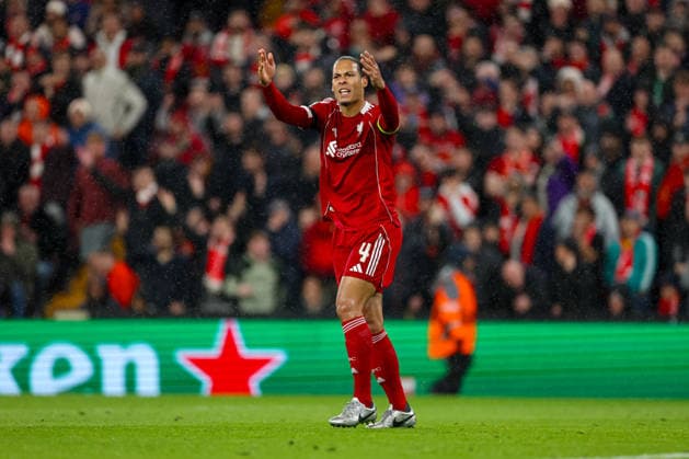 Football - UEFA Champions League - Quarter-Final - 2nd Leg - Liverpool FC v Paris Saint-Germain FC LIVERPOOL, ENGLAND - Tuesday, April 14, 2026: Liverpool s captain Virgil van Dijk reacts during the UEFA Champions League Quarter-Final 2nd Leg match between Liverpool FC and Paris Saint-Germain FC at Anfield. (Photo by David Rawcliffe Propaganda) LIVERPOOL Anfield MERSEYSIDE ENGLAND  Copyright: xDavidxRawcliffex P2026-04-14-Liverpool_PSG-83
