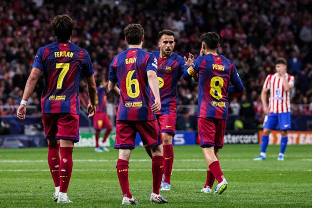 Atletico de Madrid vs. FC Barcelona, Barca on the 2025 26 UEFA Champions League Quarter-Final Second Leg match UEFA champions league - Atletico de Madrid vs FC Barcelona, MADRID, SPAIN, 14 April: Ferran Torres celebrates his goal during the UEFA Champions League 2025 26 Quarter-Final second Leg match between Atletico de Madrid and FC Barcelona at Riyadh Air Metropolitano Stadium. Madrid Madrid Spain Copyright: xAlejandroxMatiasx