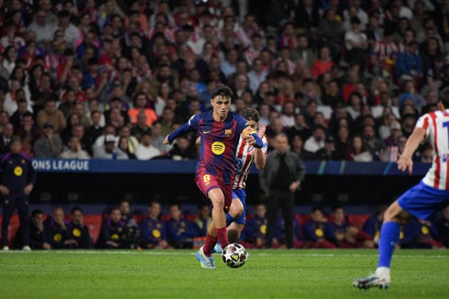 UEFA Champions League Quarter Finals Atletico Madrid v Barcelona Pedri of FC Barcelona, Barca during the UEFA Champions League Quarter Finals match Atletico Madrid vs Barcelona at Riyadh Air Metropolitano, Madrid, Spain on 14 April 2026 (Photo by Samuel Carreno News Images) Madrid Riyadh Air Metropolitano Madrid Spain Copyright: xSamuelxCarreno NewsxImagesx