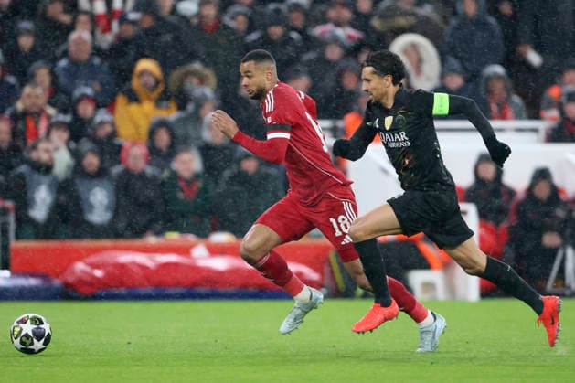 Liverpool FC v Paris Saint-Germain FC - UEFA Champions League 2025 26 Quarter-Final Second Leg Cody Gakpo of Liverpool and Marquinhos of Paris Saint-Germain challenge during the UEFA Champions League 2025 26 Quarter-Final Second Leg match between Liverpool FC and Paris Saint-Germain FC at Anfield on April 14, 2026 in Liverpool, England. WARNING! This Photograph May Only Be Used For Newspaper And Or Magazine Editorial Purposes. May Not Be Used For Publications Involving 1 player, 1 Club Or 1 Competition Without Written Authorisation From Football DataCo Ltd. For Any Queries, Please Contact Football DataCo Ltd on +44 (0) 207 864 9121 Liverpool Anfield England United Kingdom Copyright: xAllstarxPicturexLibraryxLtdx
