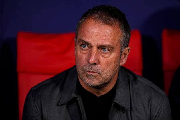 April 14, 2026, Madrid, Madrid, Spain: Hansi Flick, head coach of FC Barcelona, Barca looks on during the UEFA Champions League 2025 26 Quarter-Final Second Leg match between Atletico de Madrid and FC Barcelona at Riyadh Air Metropolitano on April 14, 2026, in Madrid, Spain. Atletico De Madrid V FC Barcelona - UEFA Champions League 2025 26 Quarter-Final Second Leg  - ZUMAa181 20260414_zaa_a181_246 Copyright: xOscarxJ.xBarrosox