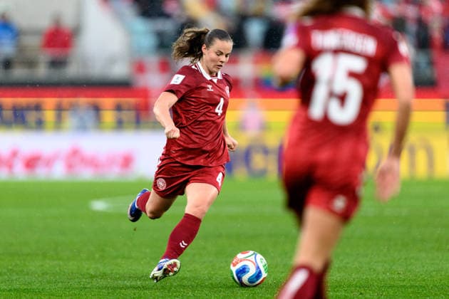 260414 Emma Faerge of Denmark during the FIFA Women s World Cup Qualifier football match between Sweden and Denmark on April 14, 2026 in Gothenburg. Photo: Carl Sandin BILDBYRAN kod CS CS0928 fotboll football soccer fotball vm-kval kval fifa womens world cup qualifier qualifier sverige sweden danmark denmark dam bbeng women kvinner Copyright: CARLxSANDIN BB260414CS073