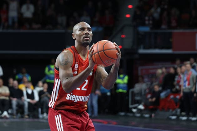 Isiaha Mike (FC Bayern Basketball, 22), GER, FC Bayern Basketball vs. MHP Riesen Ludwigsburg, Basketball, easycredit Basketball Bundesliga, 13. Spieltag, Saison 2025 2026, 14.04.2026, GER, FC Bayern Basketball vs. MHP Riesen Ludwigsburg, Basketball, easycredit Basketball Bundesliga, 13. Spieltag, Saison 2025 2026, 14.04.2026 Muenchen Copyright: xEibner-Pressefoto JennixMaulx EP_JML