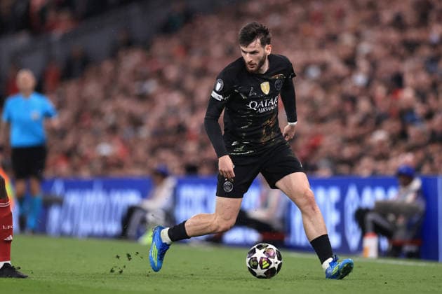 Liverpool v Paris Saint-Germain 14th April 2026 - UEFA Champions League - Quarter Final (2nd Leg) - Liverpool v Paris Saint-Germain - Khvicha Kvaratskhelia of Paris Saint-Germain - Photo: Simon Stacpoole Offside. Liverpool UK Copyright: xSimonxStacpoolexOffside
