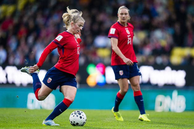 260414 Justine Kielland of Norway during the FIFA Women s World Cup Qualifier football match between Norway and Slovenia on April 14, 2026 in Lillestrom. Photo: Marius Simensen BILDBYRAN COP 238 VG0919 bbeng dam FIFA World Cup, WM, Weltmeisterschaft, Fussball qualifiers football fotball fotboll landskamp norge norway slovenia slovenien soccer vm kvalik vm-kvalifisering kvinner Copyright: MARIUSxSIMENSEN BB260414BB979