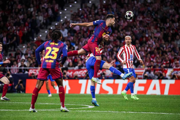 Atletico de Madrid vs. FC Barcelona, Barca on the 2025 26 UEFA Champions League Quarter-Final Second Leg match UEFA champions league - Atletico de Madrid vs FC Barcelona, MADRID,SPAIN, 14 April: Eric Garcia of FC Barcelona during the UEFA Champions League 2025 26 Quarter-Final second Leg match between Atletico de Madrid and FC Barcelona at Riyadh Air Metropolitano Stadium. Madrid Madrid Spain Copyright: xAlejandroxMatiasx