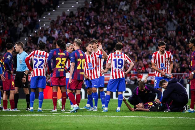 Atletico de Madrid vs. FC Barcelona, Barca on the 2025 26 UEFA Champions League Quarter-Final Second Leg match UEFA champions league - Atletico de Madrid vs FC Barcelona, MADRID,SPAIN, 14 April: Eric Garcia of FC Barcelona during the UEFA Champions League 2025 26 Quarter-Final second Leg match between Atletico de Madrid and FC Barcelona at Riyadh Air Metropolitano Stadium. Madrid Madrid Spain Copyright: xAlejandroxMatiasx