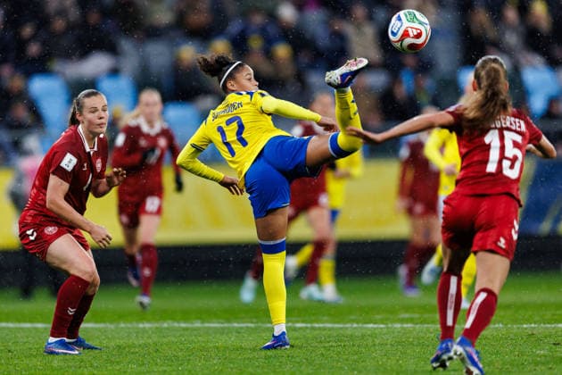 260414 Felicia Schröder of Sweden during the FIFA Women s World Cup Qualifier football match between Sweden and Denmark on April 14, 2026 in Gothenburg. Photo: Michael Erichsen BILDBYRAN COP 89 CS0928 bbeng dam danmark denmark fifa womens world cup qualifier football fotball fotboll kval kvinner qualifier soccer sverige sweden vm-kval women Copyright: MICHAELxERICHSEN BB260414MI096