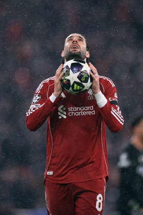 Liverpool v Paris Saint-Germain 14th April 2026 - UEFA Champions League - Quarter Final (2nd Leg) - Liverpool v Paris Saint-Germain - Dominik Szoboszlai of Liverpool - Photo: Simon Stacpoole Offside. Liverpool UK Copyright: xSimonxStacpoolexOffside