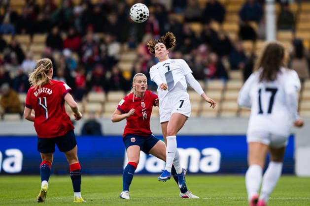 260414 Nina Kajzba of Slovenia during the FIFA Women s World Cup Qualifier football match between Norway and Slovenia on April 14, 2026 in Lillestrom. Photo: Marius Simensen BILDBYRAN COP 238 VG0919 bbeng dam FIFA World Cup, WM, Weltmeisterschaft, Fussball qualifiers football fotball fotboll landskamp norge norway slovenia slovenien soccer vm kvalik vm-kvalifisering kvinner Copyright: MARIUSxSIMENSEN BB260414ZR005