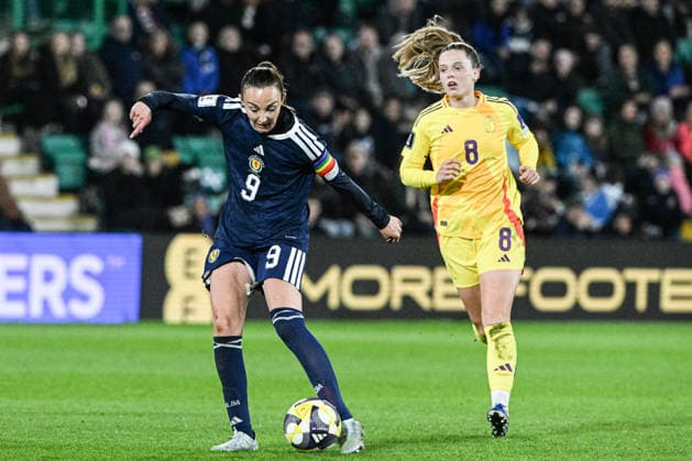 Scotland Women v Belgium Women FIFA Women s World Cup 2027 Qualifier Caroline Weir of Scotland Women shoots during the FIFA Women s World Cup 2027 Qualifier Group H match at Easter Road, Edinburgh 14 04 2026 UK Newspapers OUT Copyright: xJamiexJohnstonx FIL-23286-0187