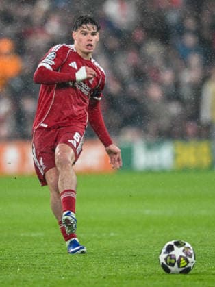 Liverpool v Paris Saint-Germain UEFA Champions League Milos Kerkez of Liverpool during the UEFA Champions League Quarter-final Second Leg match at Anfield, Liverpool 14 04 2026 UK Newspapers OUT Copyright: xKarlxVallantinex FIL-23285-0081