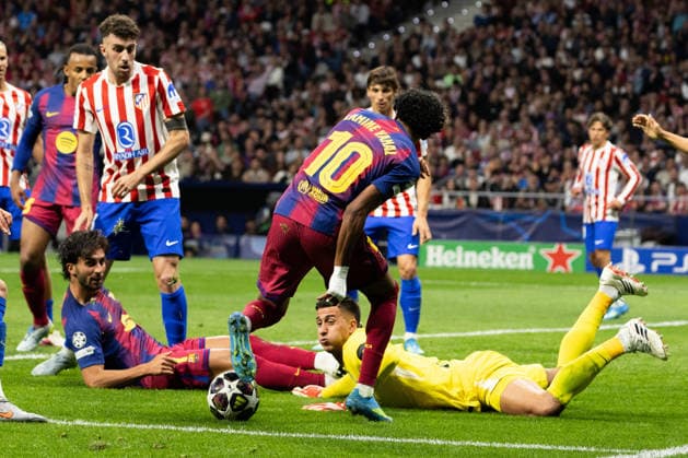 April 14, 2026, Barcelona, Barcelona, Spain: Lamine Yamal of FC Barcelona, Barca in action during the UEFA Champions League Quarter Final second leg match between Atletico de Madrid and FC Barcelona at Riyadh Air Metropolitano on April 14, 2026 in Madrid, Spain. Atletico De Madrid Vs FC Barcelona - UEFA Champions League Quarter Final  - ZUMAs316 20260414_znp_s316_073 Copyright: xMartixSeguraxRamonedax