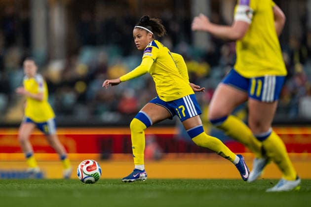 260414 Felicia Schröder of Sweden during the FIFA Women s World Cup Qualifier football match between Sweden and Denmark on April 14, 2026 in Gothenburg. Photo: Mathias Bergeld BILDBYRAN kod MB CS0928 fotboll football soccer fotball vm-kval kval fifa womens world cup qualifier qualifier sverige sweden danmark denmark dam bbeng women kvinner Copyright: MATHIASxBERGELD BB260414MB084