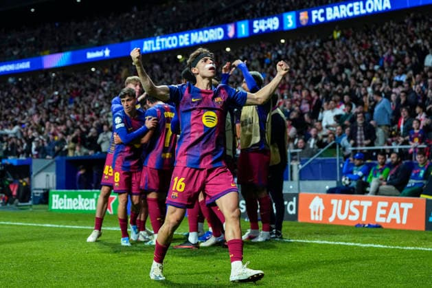 ESP: Atletico de Madrid - FC Barcelona, Barca UEFA Champions League. Quarter-Finals, second leg. Fermin Lopez of FC Barcelona celebrates goal during the UEFA Champions League match, Quarter-Finals, second leg, between Atletico de Madrid and FC Barcelona played at Riyadh Metropolitano Stadium on April 14, 2026 in Madrid. kpng Copyright: xCesarxCebollax xPRESSINPHOTOx PS_260416_BAR_ATM_2526_080