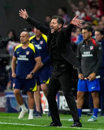 ATLETICO DE MADRID v FC Barcelona, Barca CHAMPIONS LEAGUE 2025 2026. QUARTER-FINALS 2ND LEG MATCH. Atletico de Madrid s coach Diego Pablo Cholo Simeone during Champions League 2025 2026, Quarter-finals 2nd leg match. April 14 ,2026. (ALTERPHOTOS Acero) MadridSpain  Copyright: xAcerox
