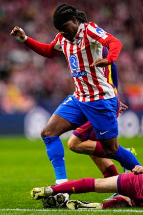 April 14, 2026, Madrid, Madrid, Spain: Ademola Lookman of Atletico de Madrid in action during the UEFA Champions League 2025 26 Quarter-Final Second Leg match between Atletico de Madrid and FC Barcelona, Barca at Riyadh Air Metropolitano on April 14, 2026, in Madrid, Spain. Madrid Spain - ZUMAa181 20260414_zaa_a181_243 Copyright: xOscarxJ.xBarrosox